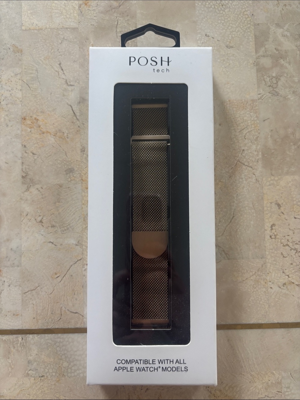 Women's Mesh, Magnetic Apple Watch Band in New Gold